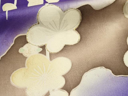 平和屋着物■豪華振袖　駒刺繍　枝垂れ枝花文　暈し染め　金彩　正絹　逸品　DABH2953qp