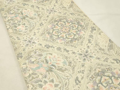 平和屋着物◎六通柄袋帯　唐織　蜀江天井華文　プラチナ箔　正絹　逸品　DABH2960qp