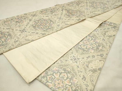 平和屋着物◎六通柄袋帯　唐織　蜀江天井華文　プラチナ箔　正絹　逸品　DABH2960qp