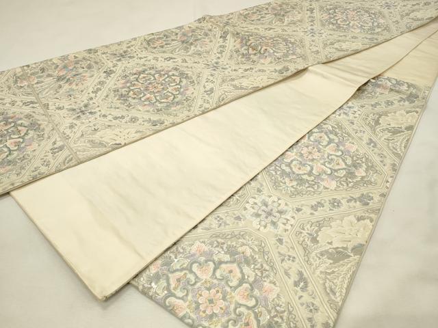 平和屋着物◎六通柄袋帯　唐織　蜀江天井華文　プラチナ箔　正絹　逸品　DABH2960qp