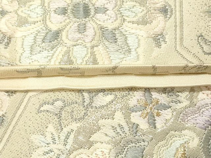 平和屋着物◎六通柄袋帯　唐織　蜀江天井華文　プラチナ箔　正絹　逸品　DABH2960qp