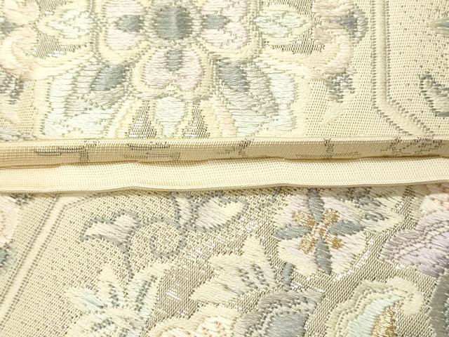 平和屋着物◎六通柄袋帯　唐織　蜀江天井華文　プラチナ箔　正絹　逸品　DABH2960qp