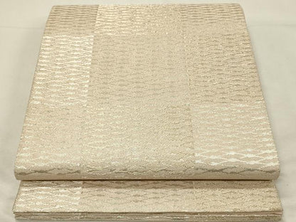 平和屋着物◎六通柄袋帯　変わり市松　金銀糸　正絹　逸品　DABH2968qp