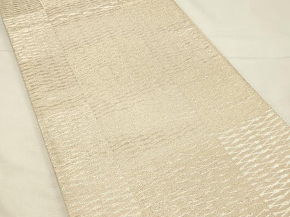 平和屋着物◎六通柄袋帯　変わり市松　金銀糸　正絹　逸品　DABH2968qp