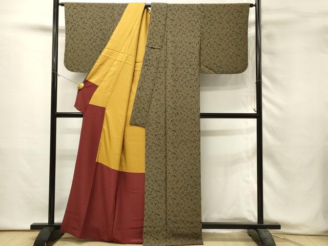 平和屋着物■上質な小紋　抽象文様　正絹　逸品　DABH3017qp