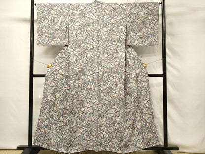 平和屋着物■上質な小紋　辻が花　背抜き仕立て　正絹　逸品　DABH3019qp