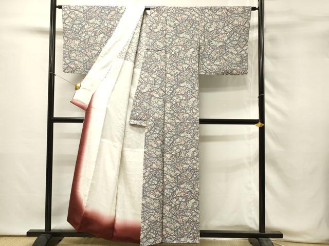 平和屋着物■上質な小紋　辻が花　背抜き仕立て　正絹　逸品　DABH3019qp