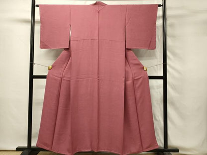 平和屋着物■上質な色無地　霞地紋　今様色　正絹　逸品　未使用　DABH3022qp