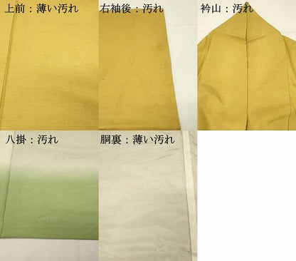 平和屋着物■上質な紬　支子色　正絹　逸品　DABH3032qp