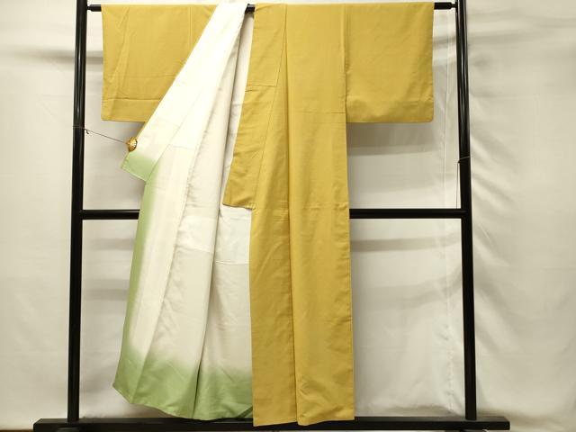 平和屋着物■上質な紬　支子色　正絹　逸品　DABH3032qp