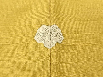 平和屋着物■上質な紬　支子色　正絹　逸品　DABH3032qp