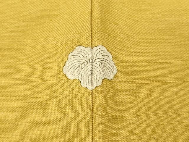 平和屋着物■上質な紬　支子色　正絹　逸品　DABH3032qp