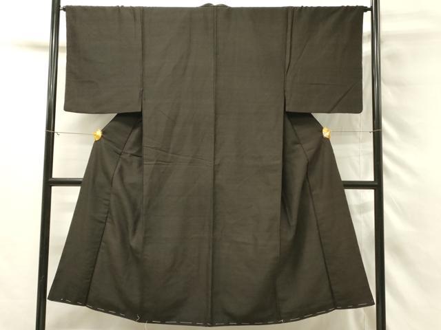 平和屋着物■男性　紬　濃檳榔子染色　正絹　逸品　DABH3042qp