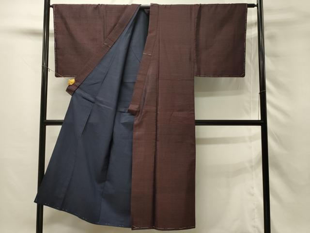 平和屋着物■男性　紬　横段文　正絹　逸品　未使用　DABH3045qp
