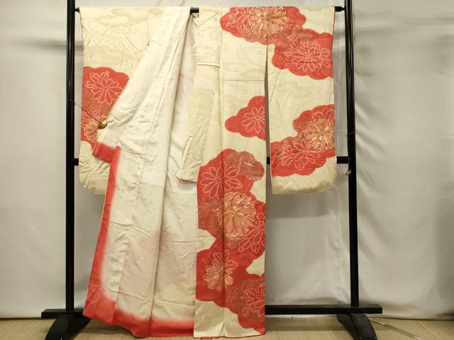平和屋着物■豪華振袖　駒刺繍　絞り　流水菊文　金彩　正絹　逸品　DABH3050qp