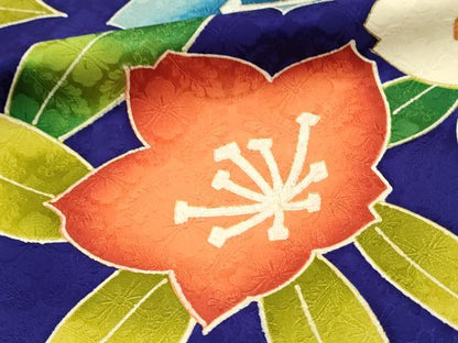 平和屋着物■豪華振袖　駒刺繍　草花文　暈し染め　金彩　正絹　逸品　DABH3051qp