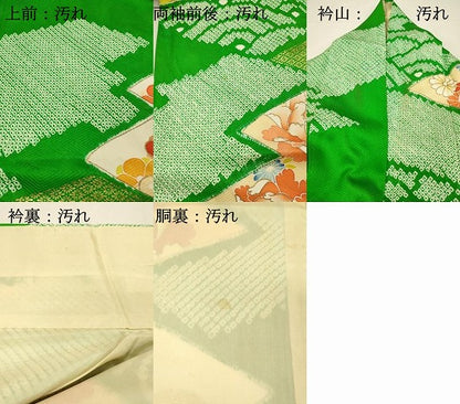 平和屋着物■豪華振袖　駒刺繍　絞り　松皮菱花松文　牡丹　金彩　正絹　逸品　DABH3053qp