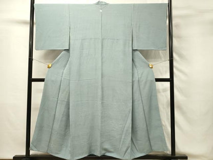 平和屋着物■上質な色無地　流水地紋　湊鼠色　正絹　逸品　DABH3059qp