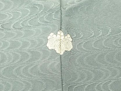 平和屋着物■上質な色無地　流水地紋　湊鼠色　正絹　逸品　DABH3059qp