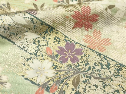 平和屋着物■豪華振袖　駒刺繍　御所車花文　暈し染め　金銀彩　正絹　逸品　DABH3063qp
