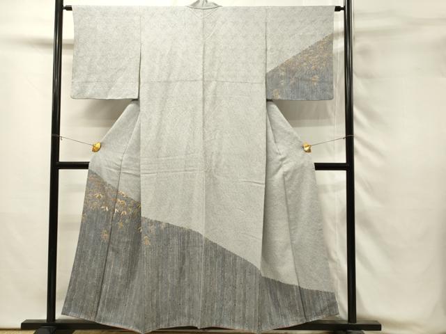 平和屋着物■訪問着　刺繍　総絞り　笹竹文　金糸　正絹　逸品　DABH3064qp