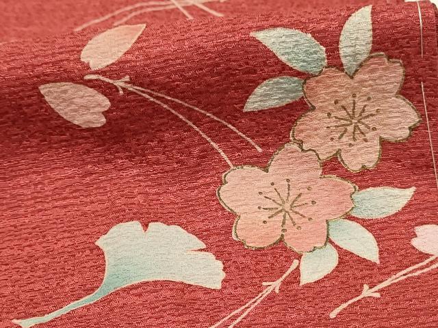 平和屋着物■訪問着　霞文　舞桜　暈し染め　金彩　正絹　逸品　DABH3066qp