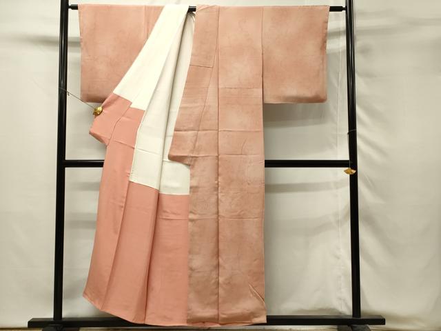 平和屋着物■上質な小紋　刺繍　更紗花唐草文　暈し染め　正絹　逸品　DABH3073qp
