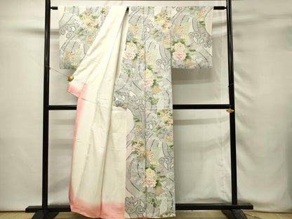 平和屋着物■上質な小紋　短冊花文　乱菊　正絹　逸品　DABH3075qp