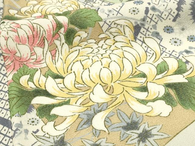 平和屋着物■上質な小紋　短冊花文　乱菊　正絹　逸品　DABH3075qp