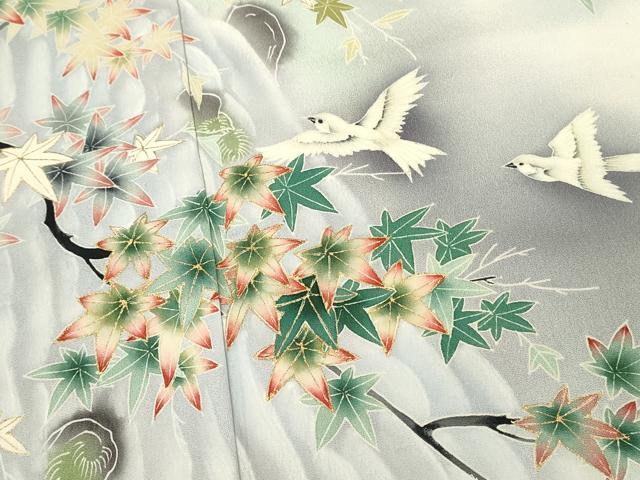 平和屋着物■訪問着　花鳥草花文　暈し染め　金彩　正絹　逸品　DABH3089qp