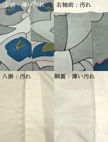 平和屋着物■上質な小紋　抽象花文　正絹　逸品　DABH3090qp