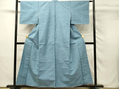 平和屋着物■上質な紬　変わり格子　正絹　逸品　未使用　DABH3098qp