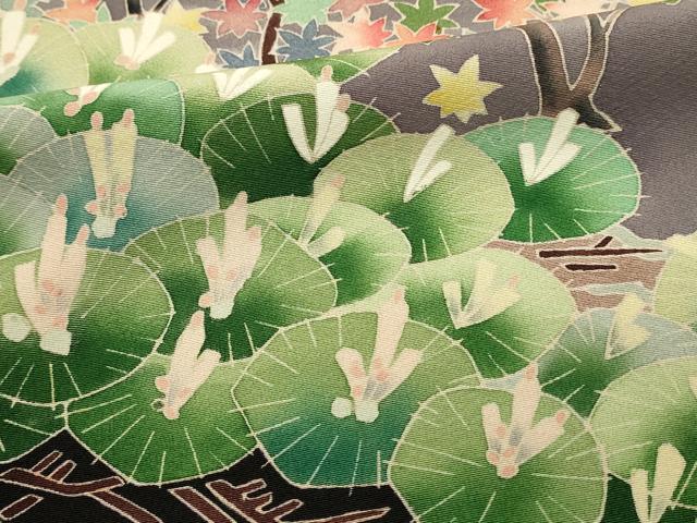 平和屋着物■豪華黒留袖　友禅　作家物　重ね山風景花松文　正絹　逸品　DABH3100qp