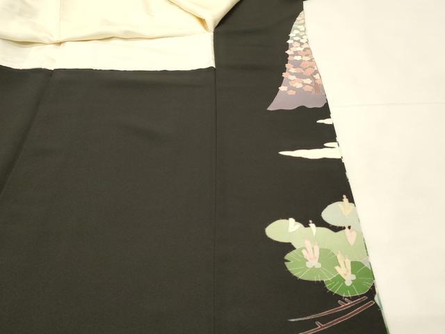 平和屋着物■豪華黒留袖　友禅　作家物　重ね山風景花松文　正絹　逸品　DABH3100qp