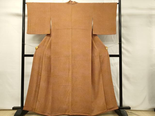 平和屋着物■上質な小紋　霞文　暈し染め　鬼しぼ縮緬　正絹　逸品　DABH3104qp
