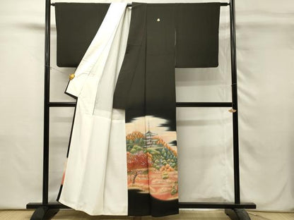 平和屋着物■豪華黒留袖　作家物　飛鳥の里　暈し染め　金彩　正絹　逸品　DABH3107qp