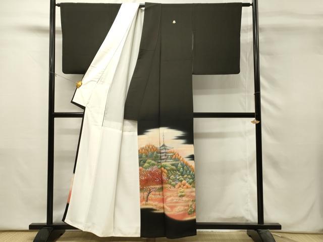 平和屋着物■豪華黒留袖　作家物　飛鳥の里　暈し染め　金彩　正絹　逸品　DABH3107qp