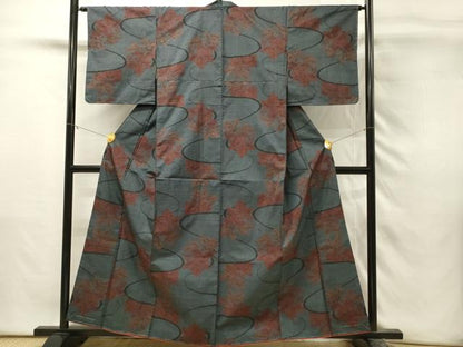 平和屋着物■本場大島紬　7マルキ　流水桐文　正絹　逸品　未使用　DABH3111qp