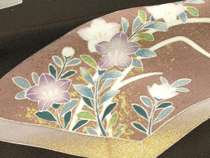 平和屋着物■豪華黒留袖　作家物　駒刺繍　文箱花文　暈し染め　金彩　正絹　逸品　未使用　DABH3115qp