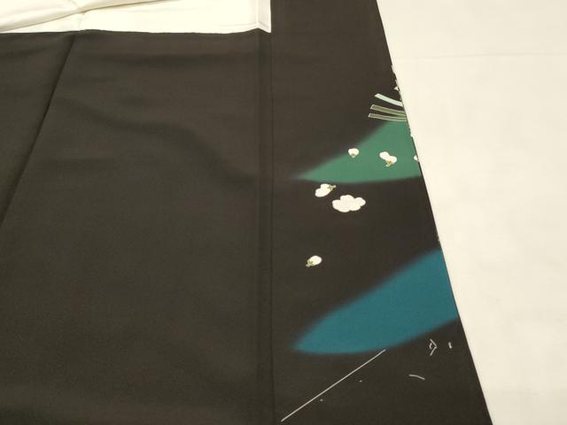 平和屋着物■豪華黒留袖　作家物　駒刺繍　文箱花文　暈し染め　金彩　正絹　逸品　未使用　DABH3115qp