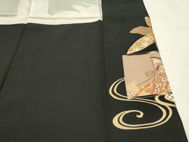 平和屋着物■世界的ファッションデザイナー 山本寛斎 kansaiブランド 黒留袖 駒刺繍 人物御所車花松文 暈し染め 金彩 正絹 逸品 DABH3125qp