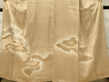 平和屋着物■訪問着　駒刺繍　絞り　雲取り花文　暈し染め　銀彩　正絹　逸品　DABH3127qp