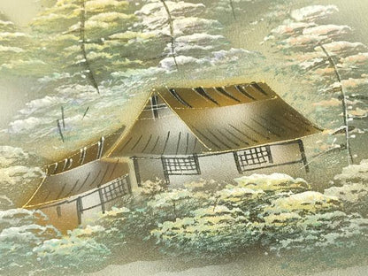 平和屋着物■訪問着　手描き　風景樹林文　中山道　暈し染め　金彩　正絹　逸品　DABH3129qp