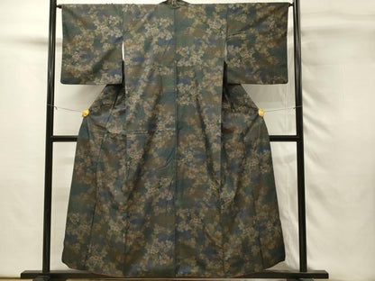 平和屋着物■本場大島紬　7マルキ　蔦の葉花文　正絹　逸品　DABH3130qp