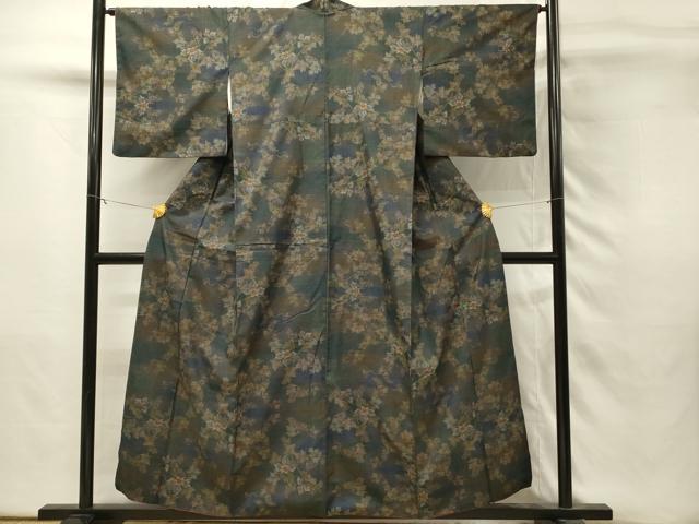 平和屋着物■本場大島紬　7マルキ　蔦の葉花文　正絹　逸品　DABH3130qp