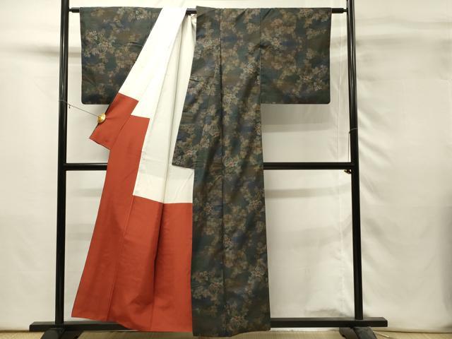 平和屋着物■本場大島紬　7マルキ　蔦の葉花文　正絹　逸品　DABH3130qp