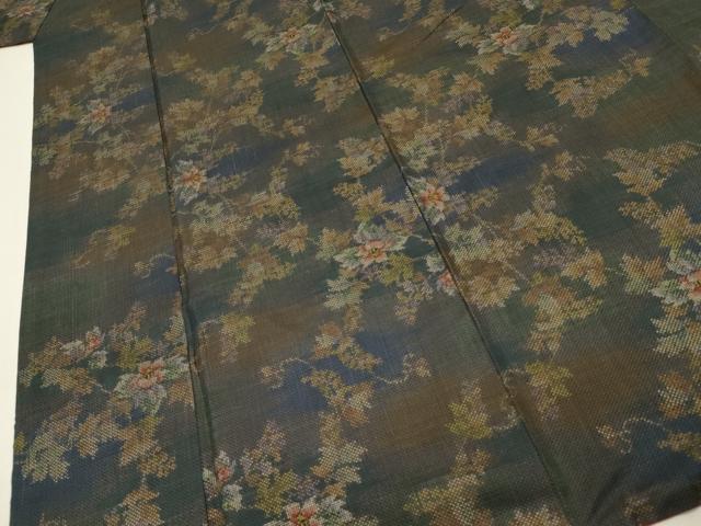 平和屋着物■本場大島紬　7マルキ　蔦の葉花文　正絹　逸品　DABH3130qp