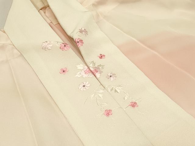 平和屋着物■長襦袢　無双仕立て　作家物　花がすみ　暈し染め　半衿刺繍　正絹　逸品　DABH3132qp