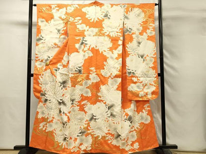平和屋着物■豪華振袖　駒刺繍　乱菊　金彩　正絹　逸品　DABH3136qp