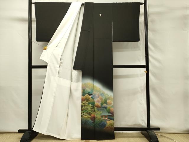 平和屋着物■豪華黒留袖　作家物　神護寺　暈し染め　金彩　正絹　逸品　DABH3139qp